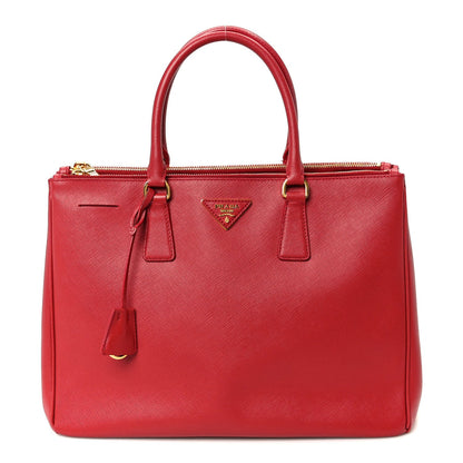 Saffiano Lux Large Double Zip Tote Fuoco