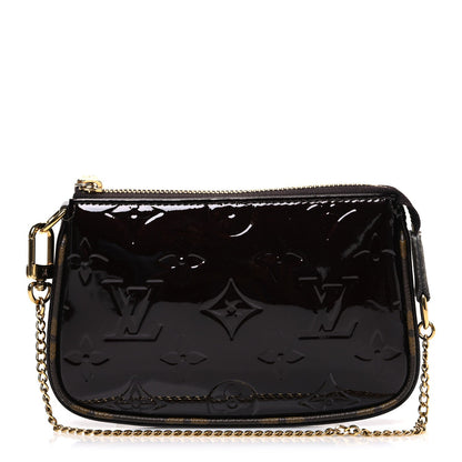 Vernis Monogram Mini Pochette Accessories Amarante