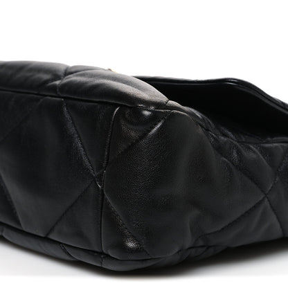 Lambskin Quilted Large Chanel 19 Flap Black