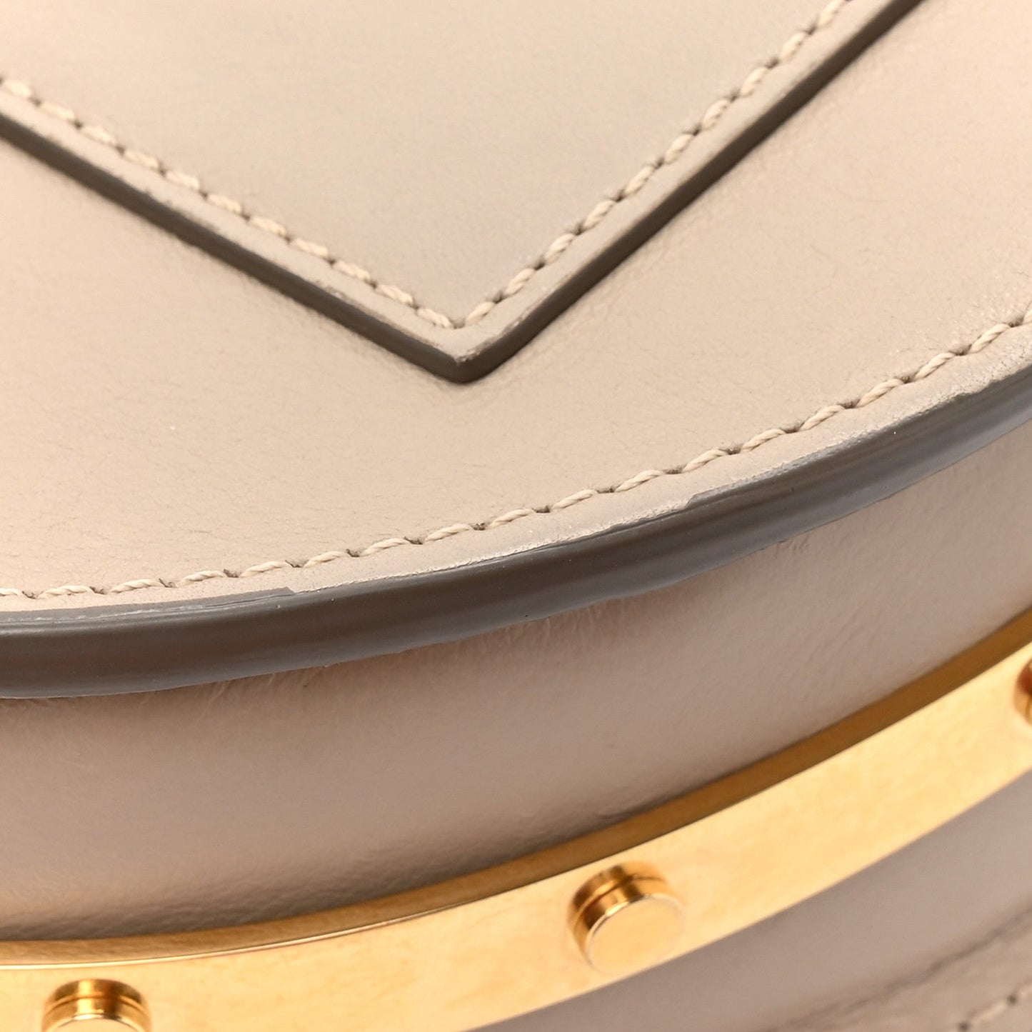 Calfskin Lambskin Quilted Studded Nile Bracelet Minaudiere Bag Pastel Grey