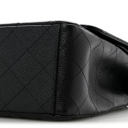 Caviar Quilted Maxi Double Flap Black