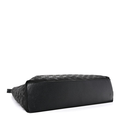 GG Monogram Large Web Handle Vertical Tote Black