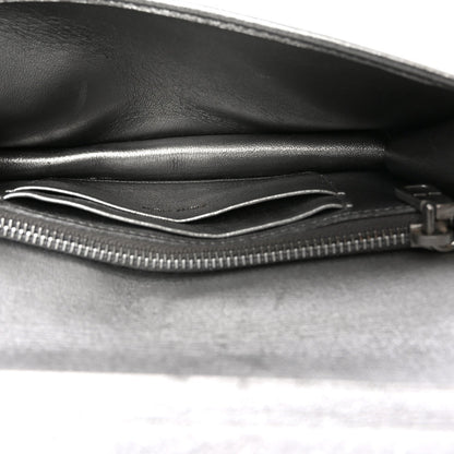 Metallic Nappa Matelasse Chain Crossbody Silver