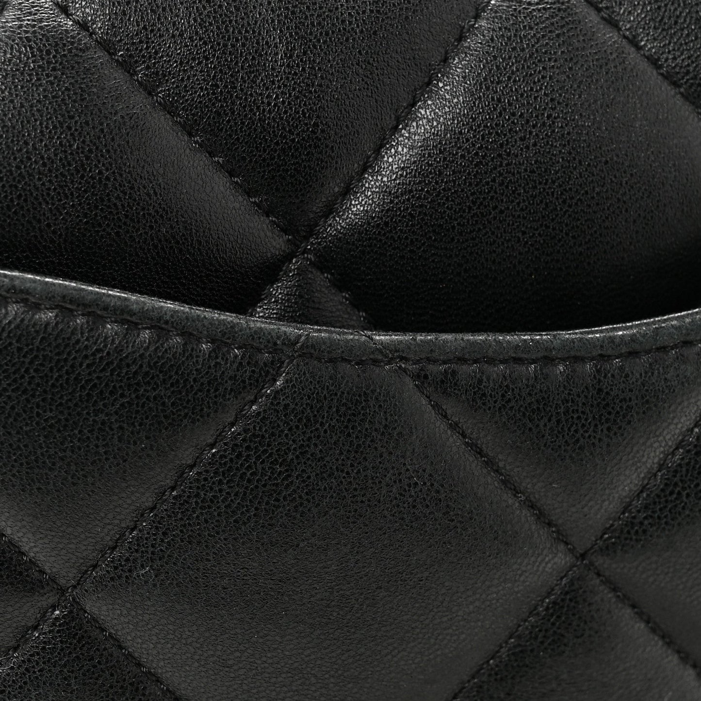 Lambskin Plexiglass Quilted Coco Love Flap Black