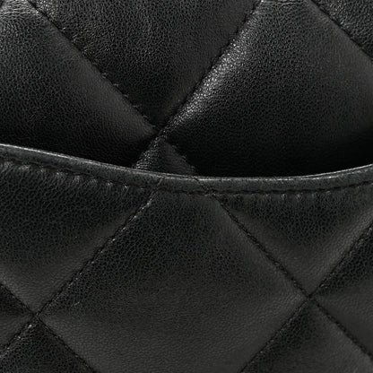 Lambskin Plexiglass Quilted Coco Love Flap Black