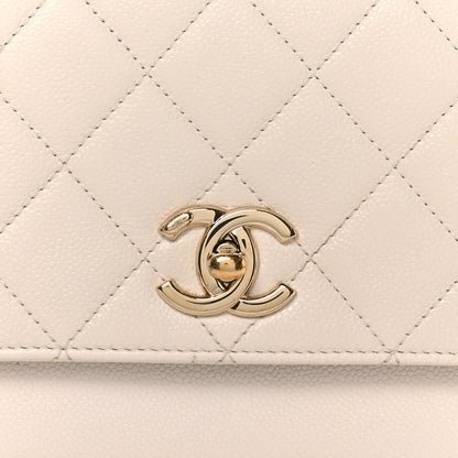Caviar Quilted Medium Business Affinity Flap White