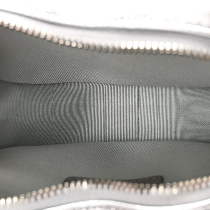 Metallic Lambskin Quilted CC In Love Heart Clutch With Chain Silver