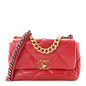 Lambskin Quilted Medium Chanel 19 Flap Red