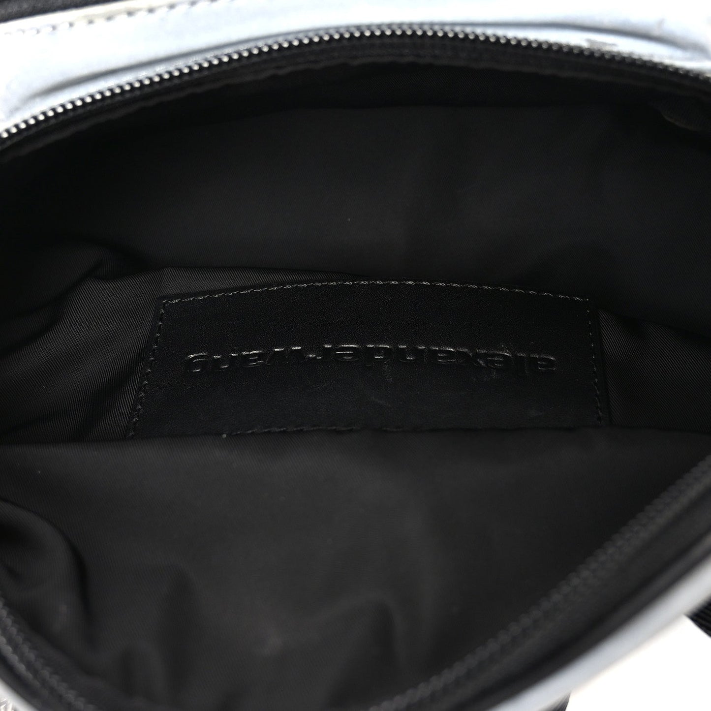 Nylon Logo Printed Attica Belt Bag Reflective Silver