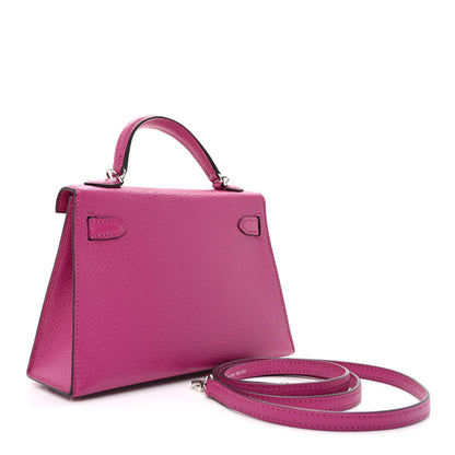 Chevre Mysore Mini Kelly Sellier 20 Rose Pourpre