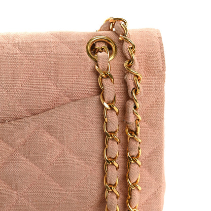 Canvas Quilted Small Double Flap Light Pink