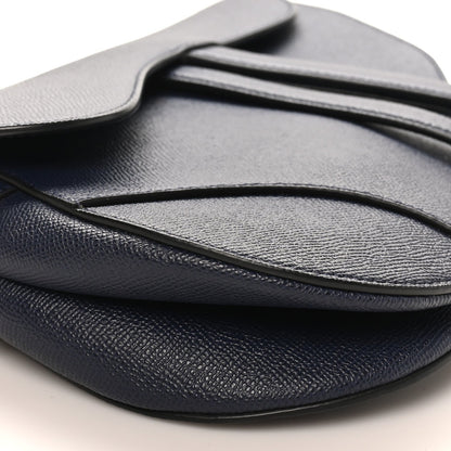 Grained Calfskin Saddle Bag Navy