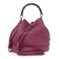Pebbled Calfskin Miss Bamboo Bucket Bag Purple
