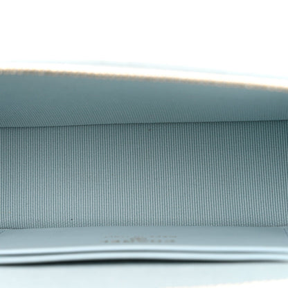 Caviar Quilted Top Handle Slim Vanity With Chain Light Blue