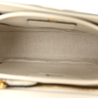 Calfskin Web Geometric Print Small Bamboo 1947 Top Handle Bag White Multi