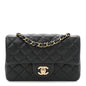 Lambskin Quilted Mini Rectangular Flap Black
