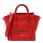 Drummed Calfskin Nano Luggage Vermillion