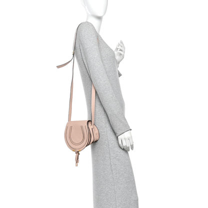 Calfskin Mini Marcie Round Crossbody Bag Blush Nude
