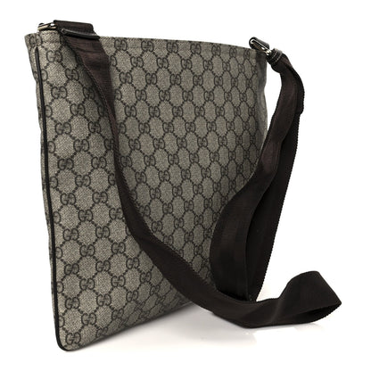 GG Supreme Monogram Medium Flat Messenger Bag Dark Brown