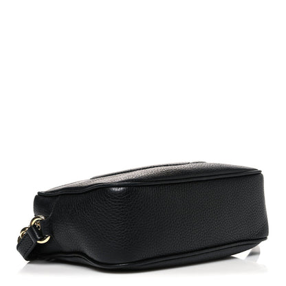 Pebbled Calfskin Small Soho Disco Bag Black