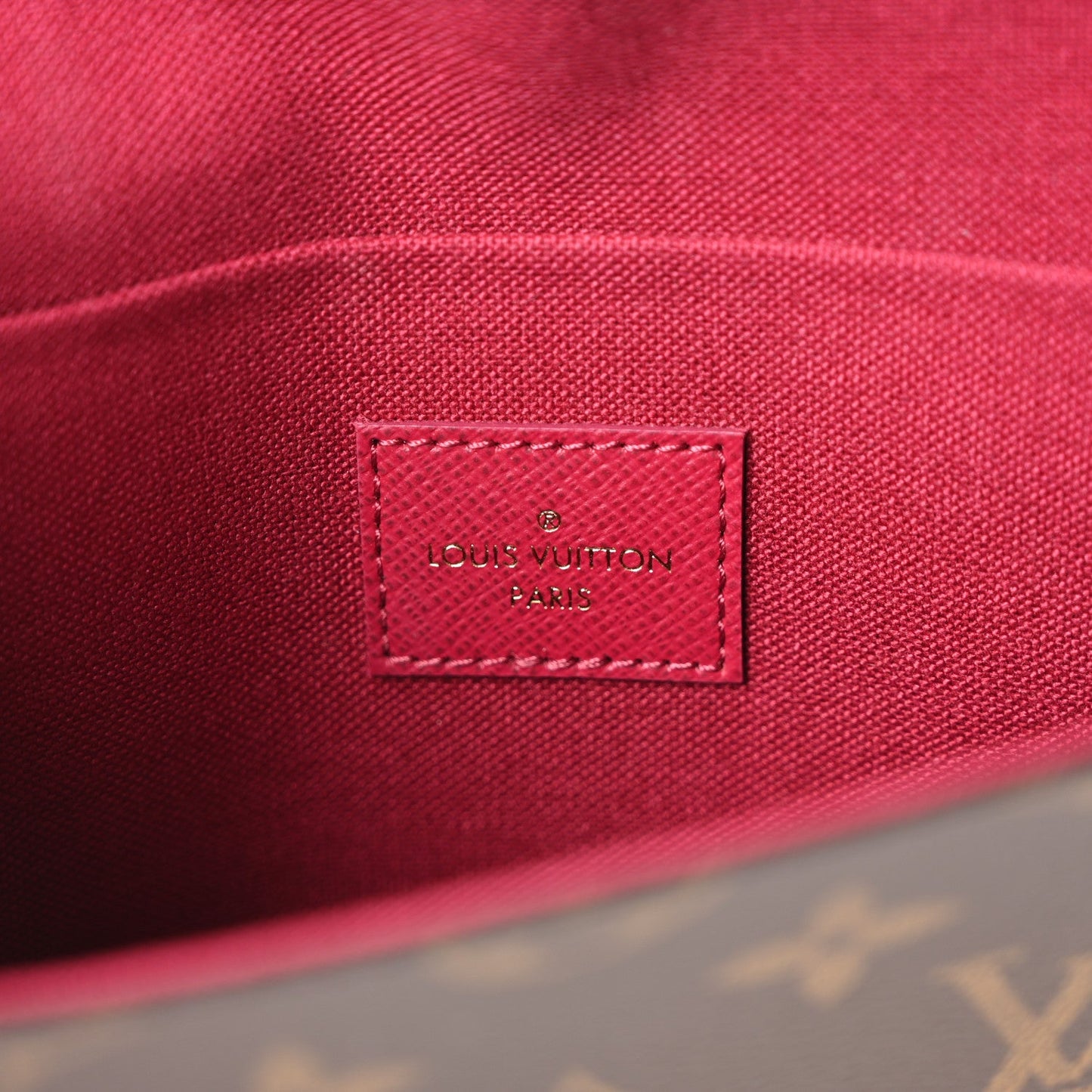 Monogram Pochette Felicie Chain Wallet Fuchsia