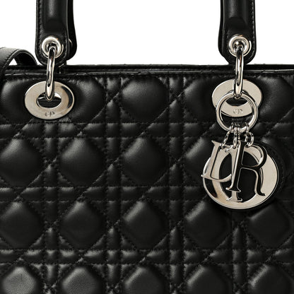 Lambskin Cannage Medium Lady Dior Black
