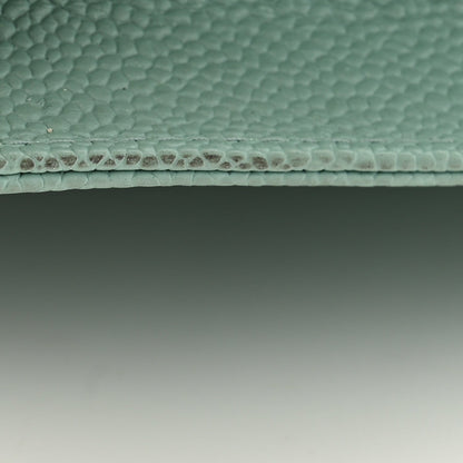 Caviar Quilted Boy Wallet On Chain WOC Light Blue