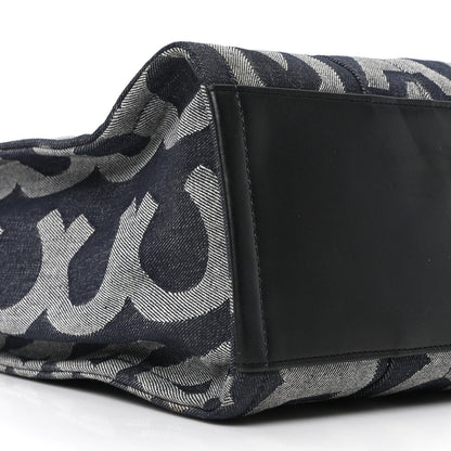 Denim Jacquard Large The Monogram Tote Bag Denim Blue