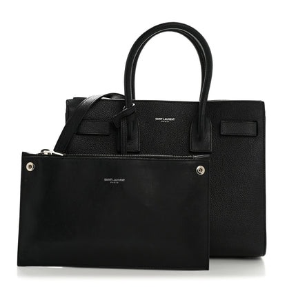 Grained Calfskin Baby Sac De Jour Black