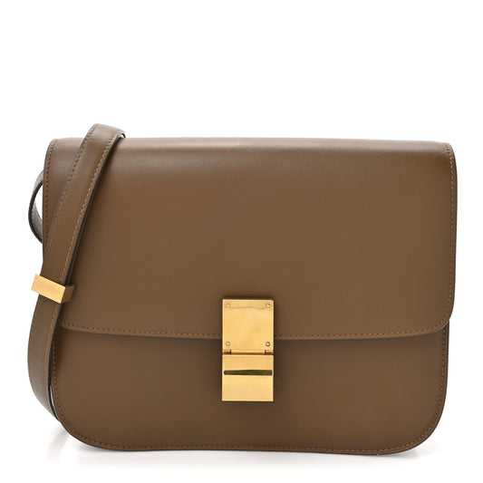 Box Calfskin Medium Classic Box Flap Bag  Camel