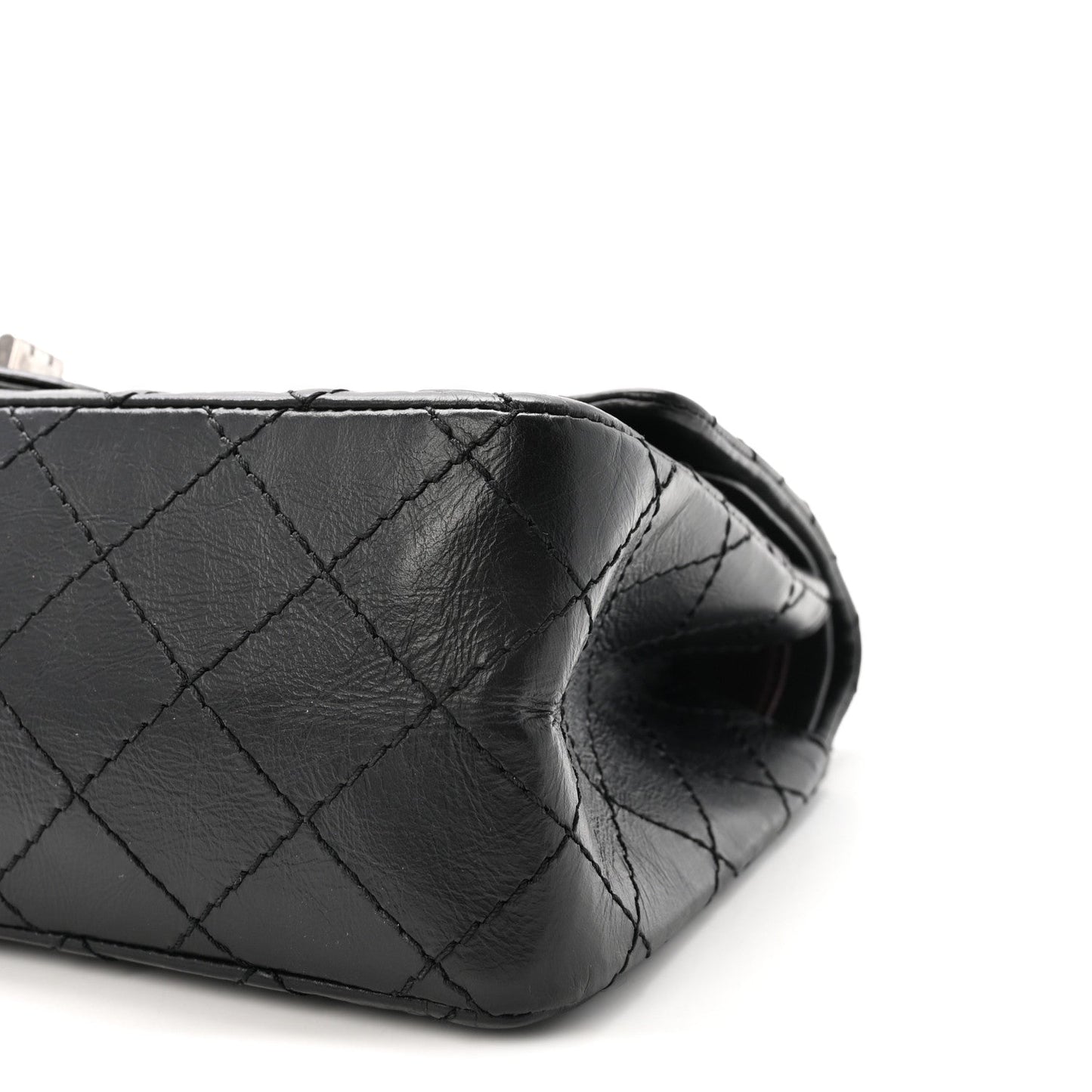 Aged Calfskin Quilted 2.55 Reissue 225 Flap Black