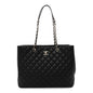 Caviar Quilted Large Shopping Tote Black