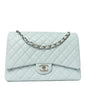 Caviar Quilted Maxi Double Flap Light Blue
