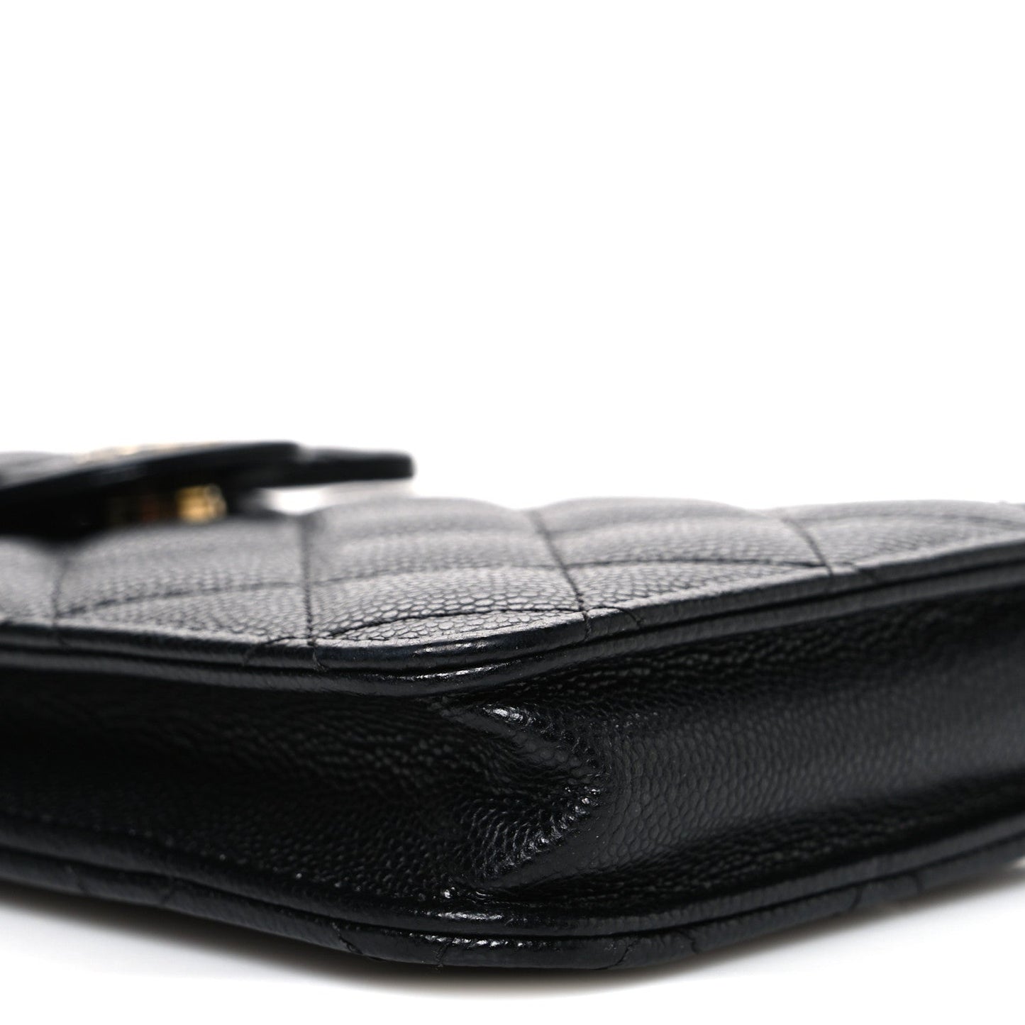Caviar Quilted Classic Phone Holder Black