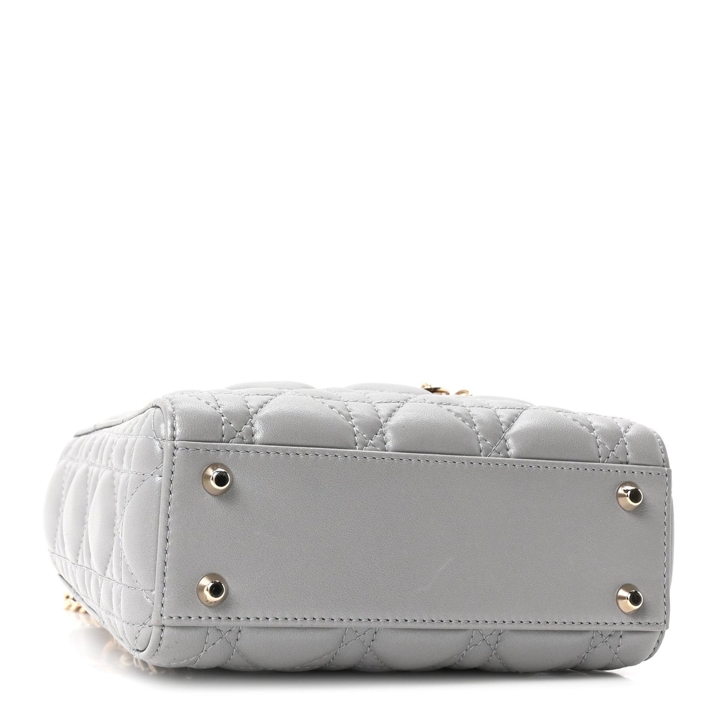 Lambskin Cannage Mini Lady Dior Gray Opaline