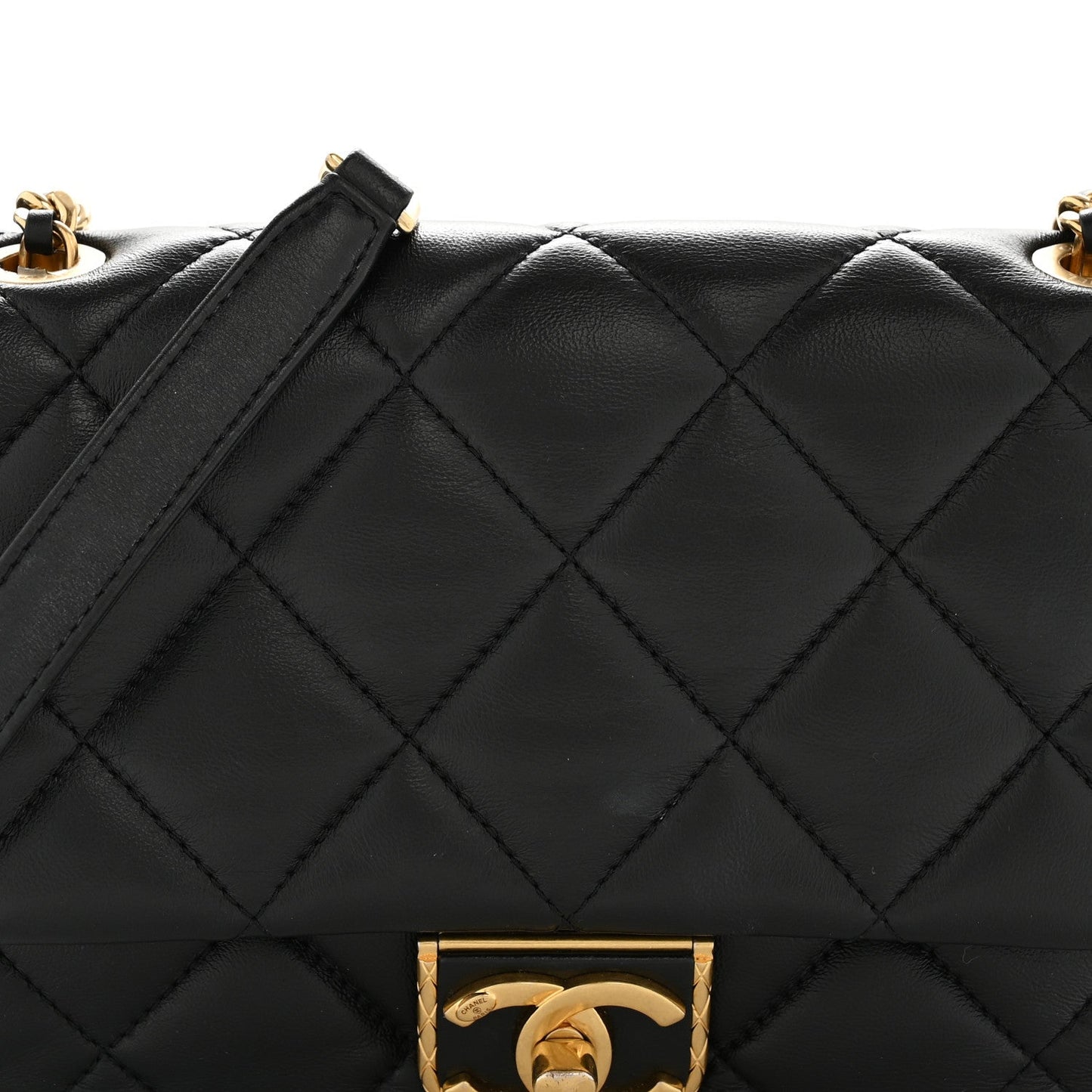 Lambskin Quilted Mini Flap Black
