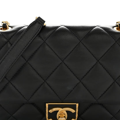 Lambskin Quilted Mini Flap Black