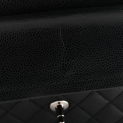 Caviar Quilted Small Double Flap Black