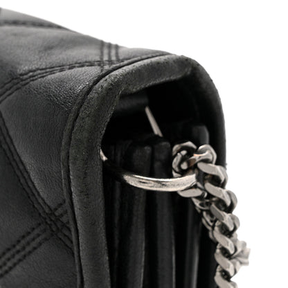 Lambskin Quilted Small Becky Chain Bag Black