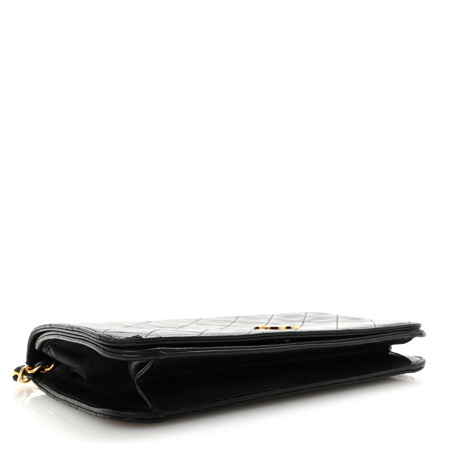 Lambskin Quilted Small Single Flap Bag Black