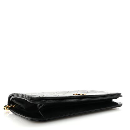 Lambskin Quilted Small Single Flap Bag Black