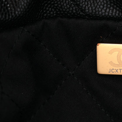 Shiny Caviar Quilted Monochrome Mini Chanel 22 Black