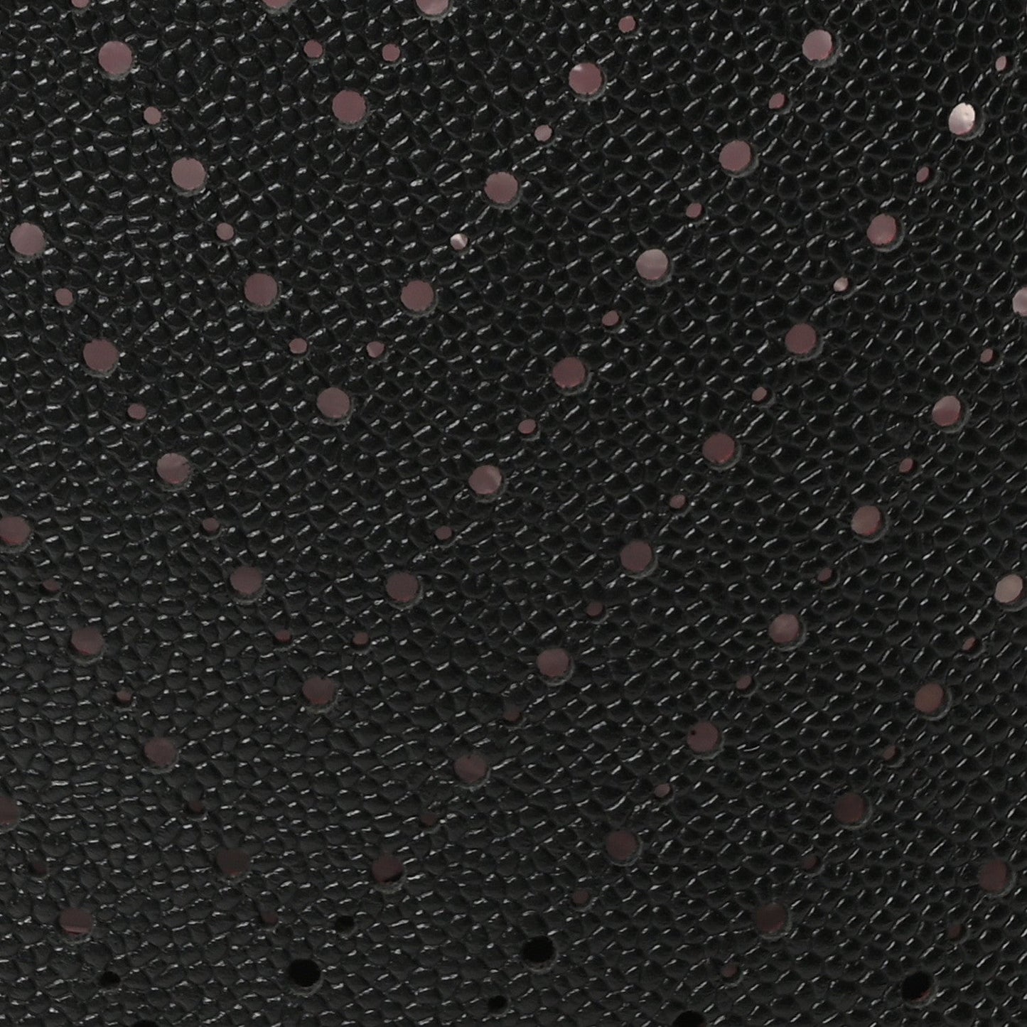 Perforated Grained Calfskin Large Shopping Tote Black