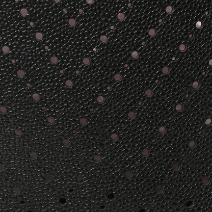 Perforated Grained Calfskin Large Shopping Tote Black