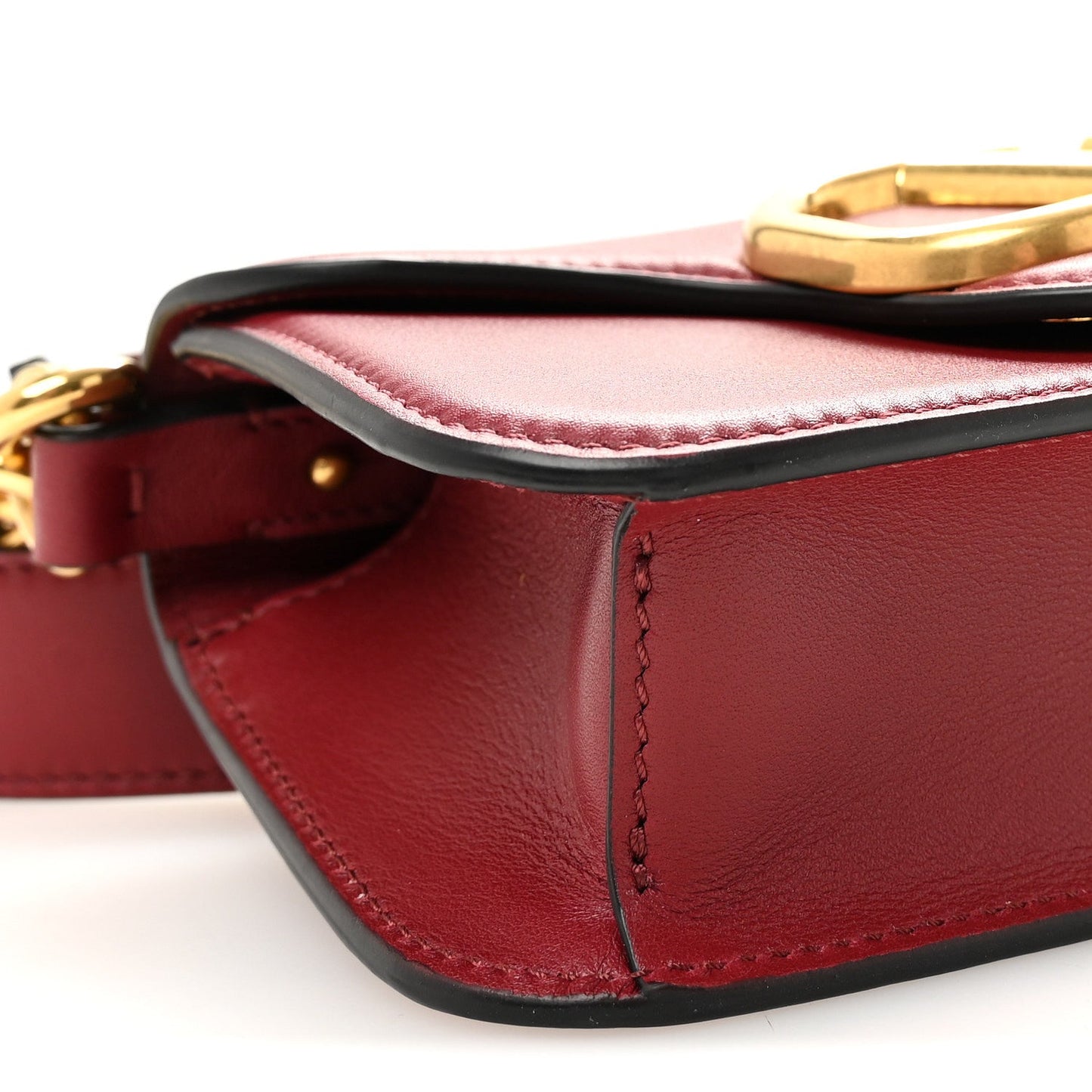 Smooth Calfskin Vlogo Mini Loco Crossbody Bag Dark Red