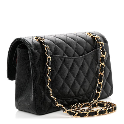 Caviar Quilted Small Double Flap Black
