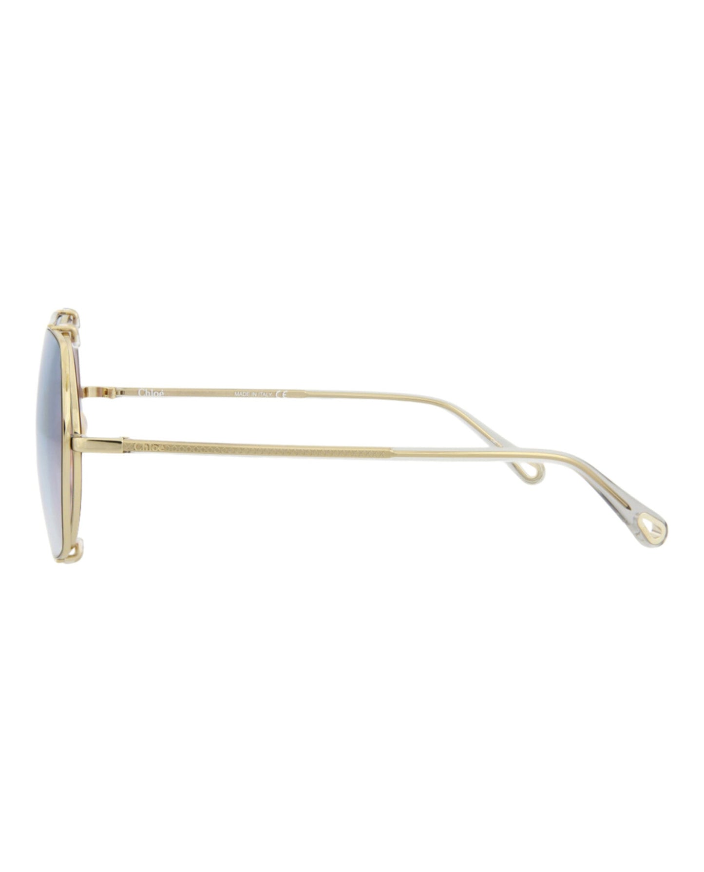 Chloé Womens Square/Rectangle Gold Grey Light Blue Fashion Designer Eyewear