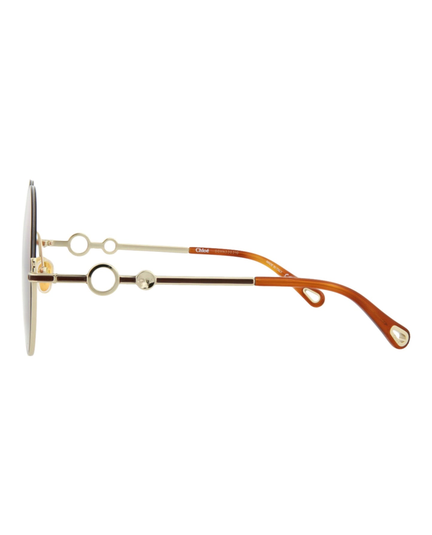 Chloé Womens Round/Oval Gold Gold Orange Fashion Designer Eyewear