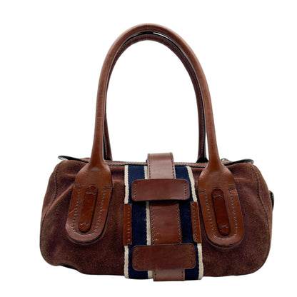 Chloé Brown Suede and Leather Buckle Satchel