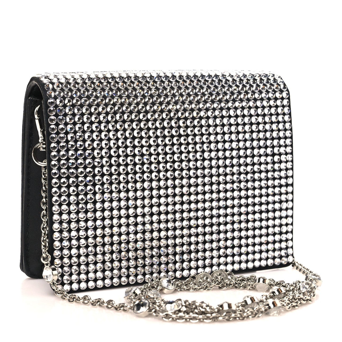 Nappa Crystal Starlight Mini Clutch Bag Black